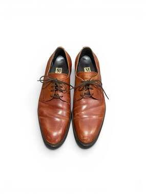 Bruno Magli Men’s Brown Leather Derby Dress Shoes Sz 8.5 Made in Portugal Luxury